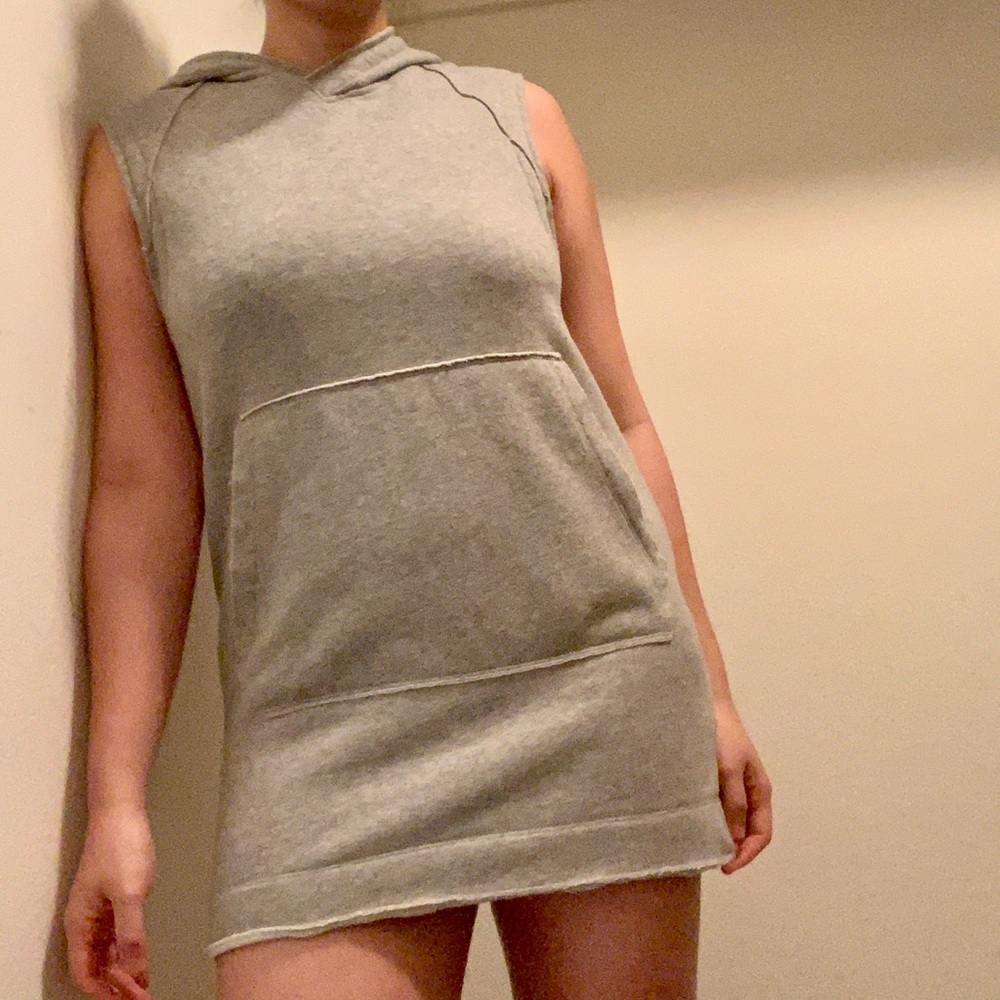BDG Grey Hooded Sweater Mini Dress